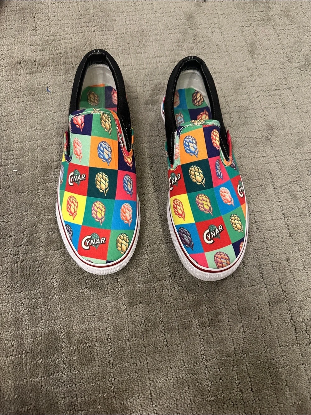 Cynar Mens Slip-On Sneakers in Multicolor Print sz 9.5